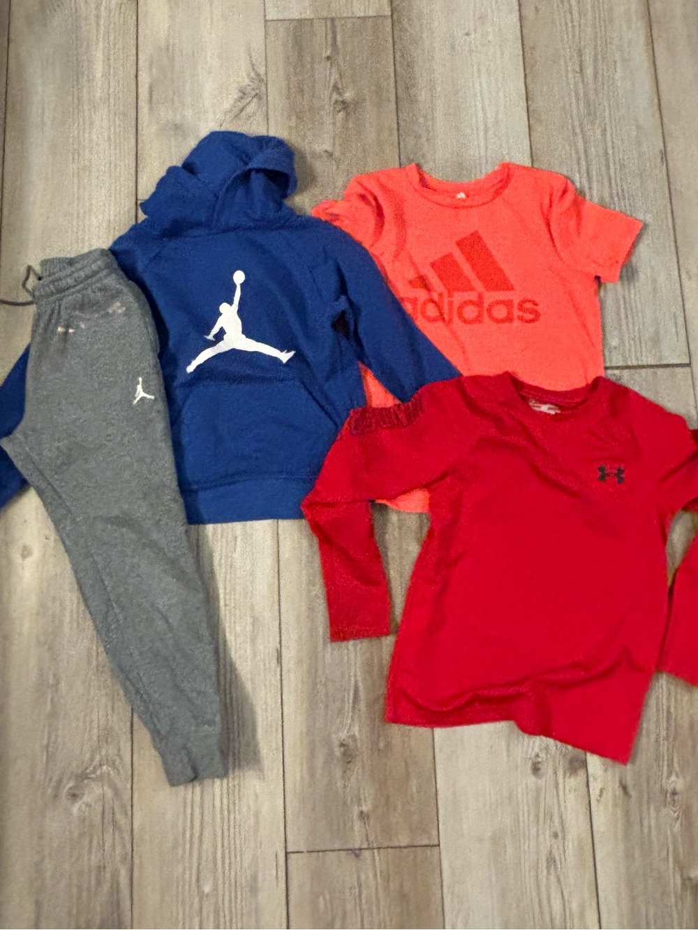 Jordan Lot of Boys Small, UA Thermal Shirt and Adidas Dri Fit